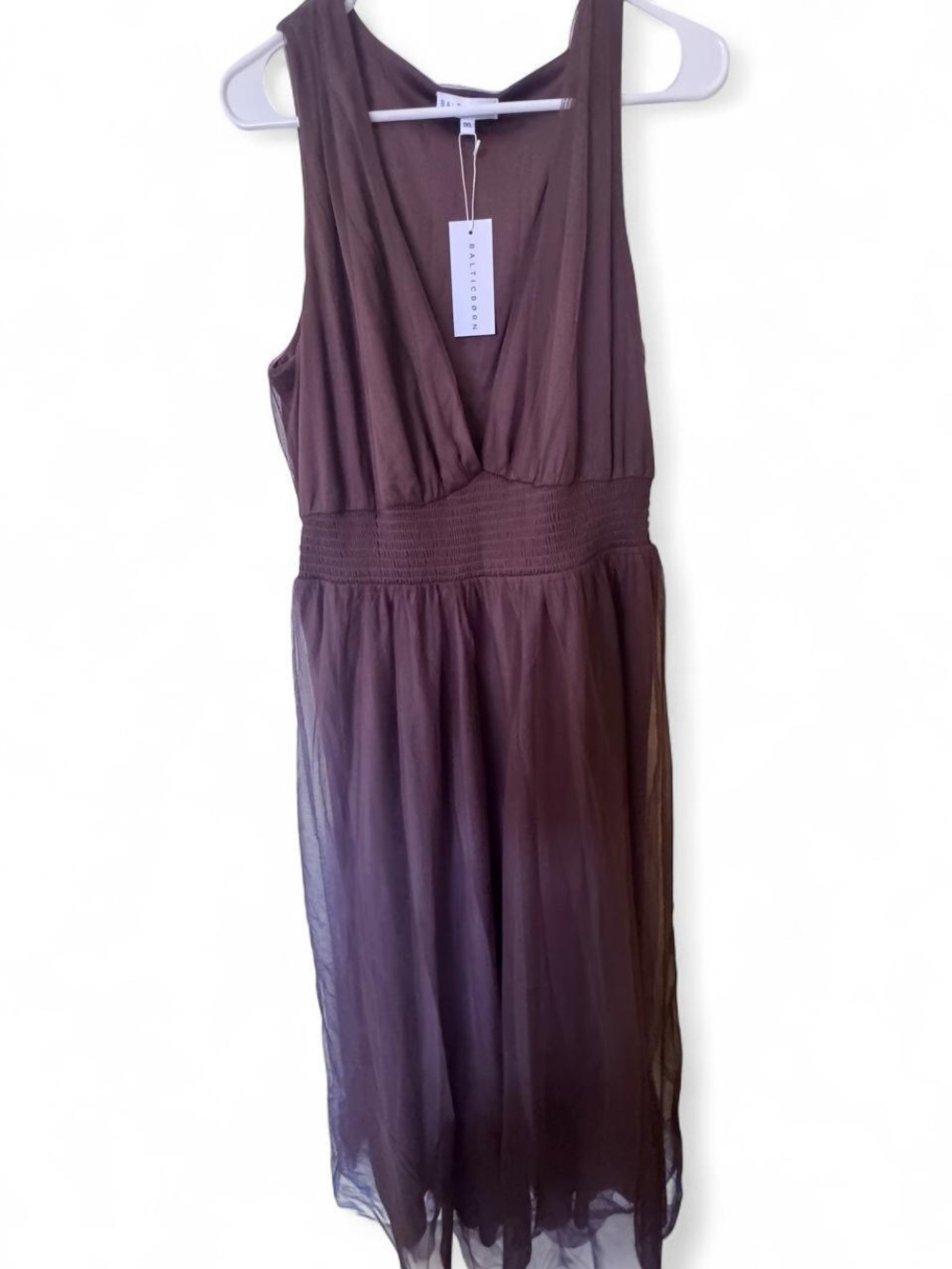 NWT Baltic Born 1XL Tulle Espresso Dress